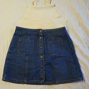 Snap button Jean Skirt
